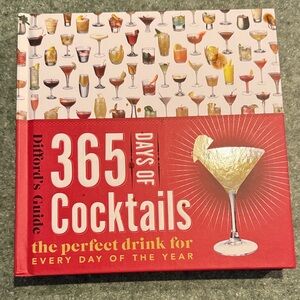 365 Days of Cocktails Hardcover Recipe Book - Red & White